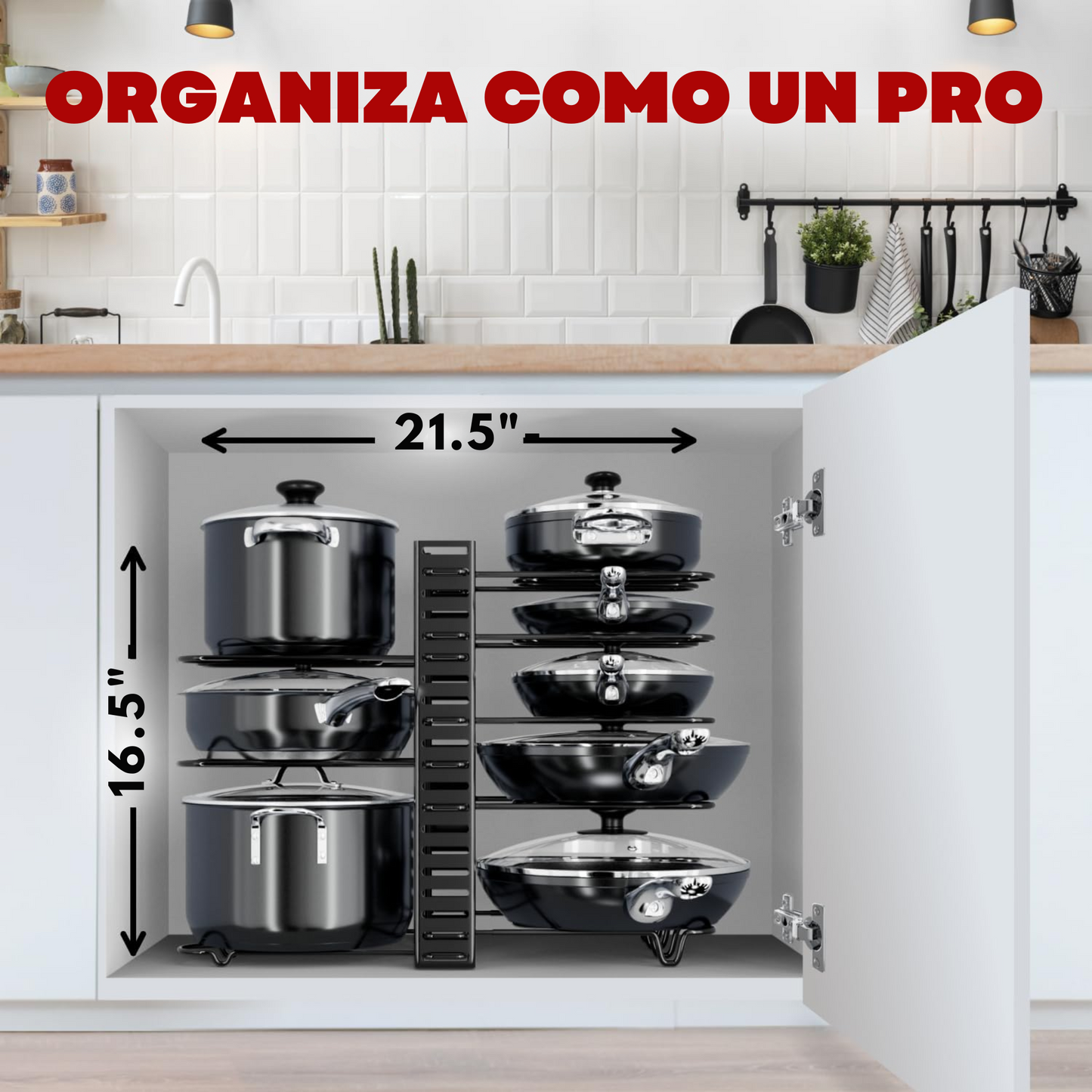ESTANTE ORGANIZADOR DE OLLAS Y TAPAS