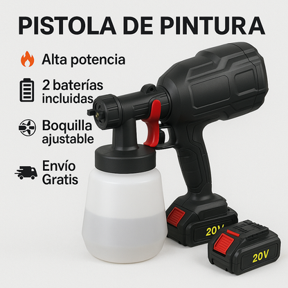 PISTOLA DE PINTURA INALÁMBRICA 48V – PROFESIONAL, PORTÁTIL Y CON 2 BATERÍAS